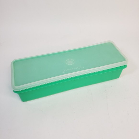 Vtg Tupperware Vegetable Crisper 892-4 w/ Sheer Lid 893-4 Celery Keeper Green - Picture 1 of 4